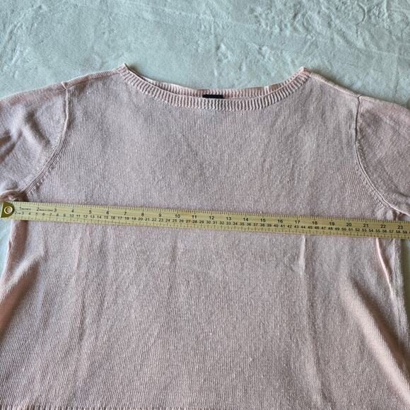 Eileen Fisher Pink 100% Linen Lightweight Knit Sweater L Minimalist Quiet Luxury - Picture 4 of 7
